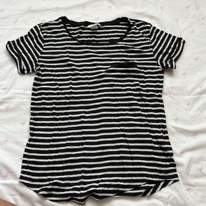 Black/Grey and white stripped short sleeve shirt